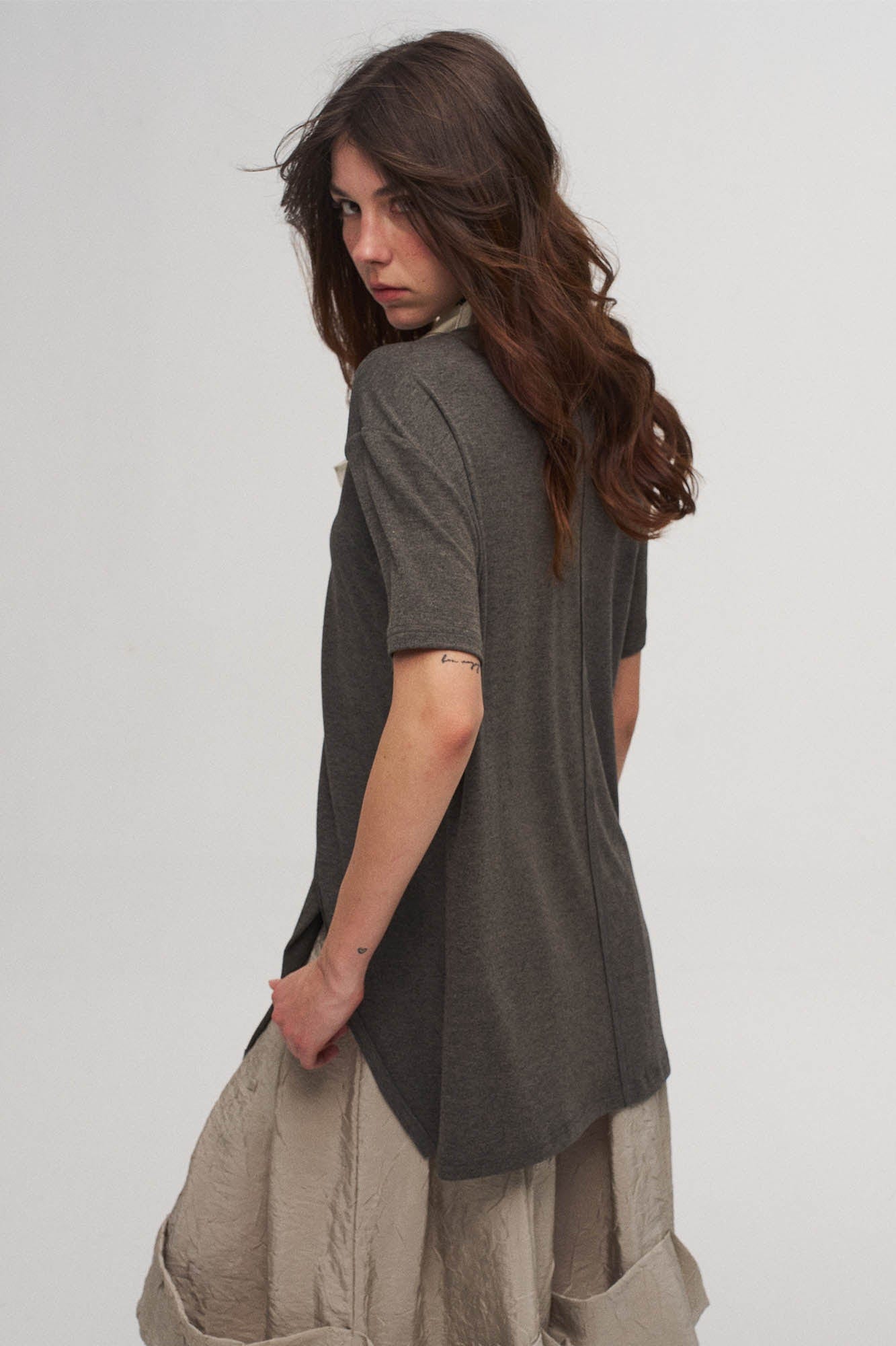Asymmetrical Layered Spliced T-Shirt