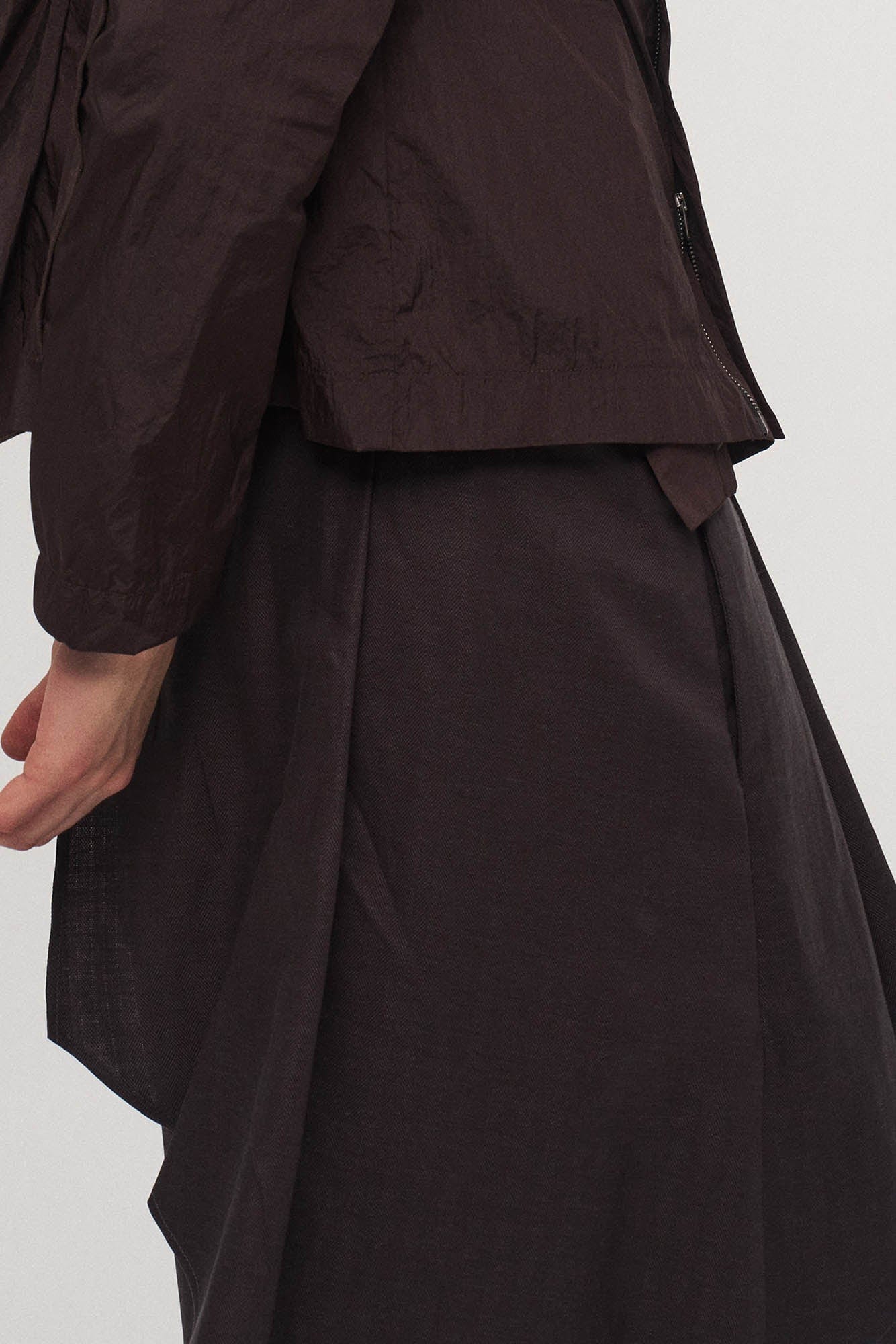 Asymmetrical Draped Pleated Shorts