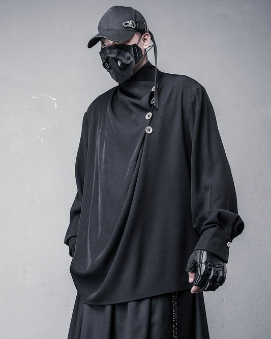 Japanese Draped High Neck Darkwear Shirt