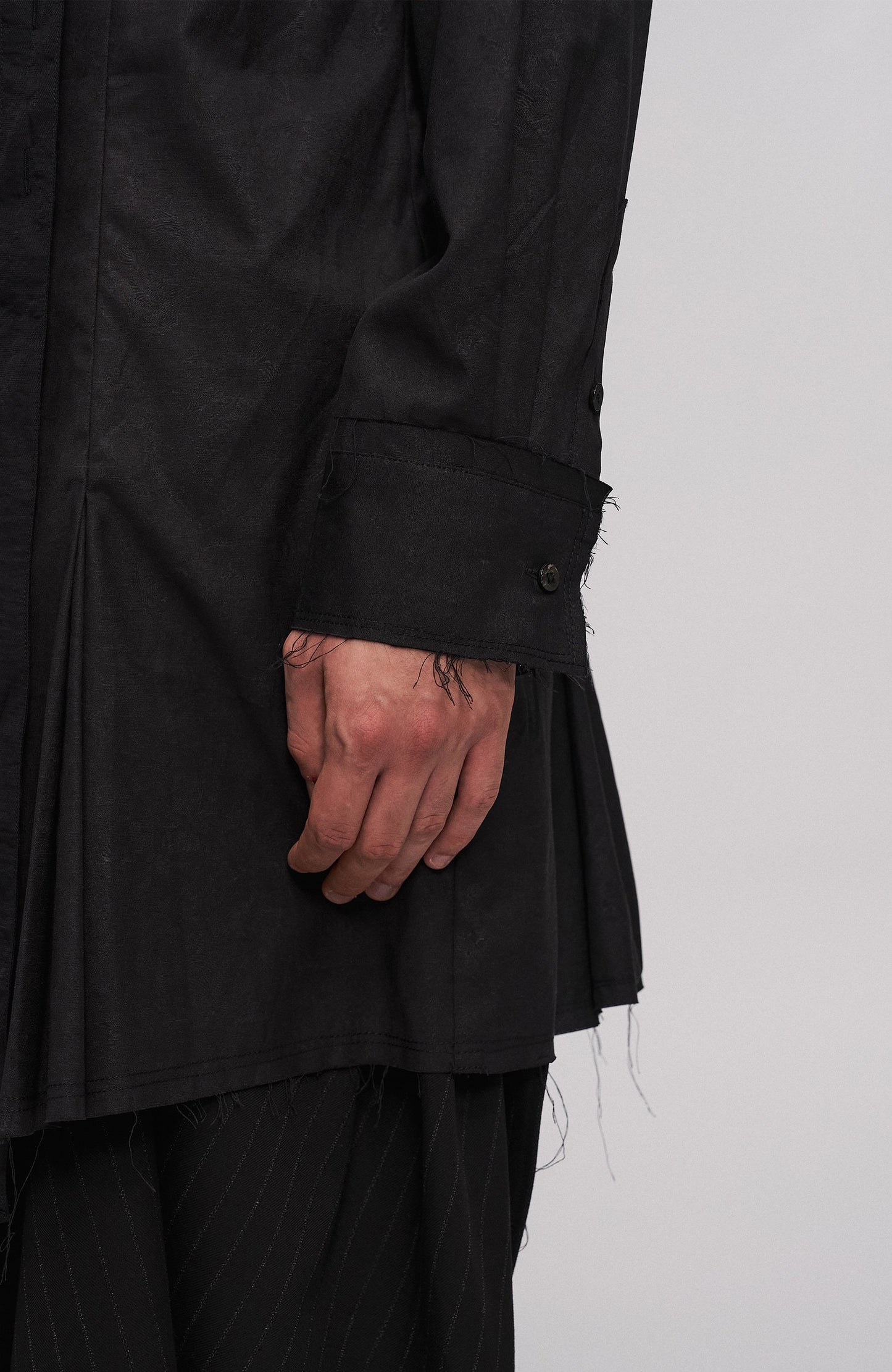 Asym Draped Raw-Edged Shirt