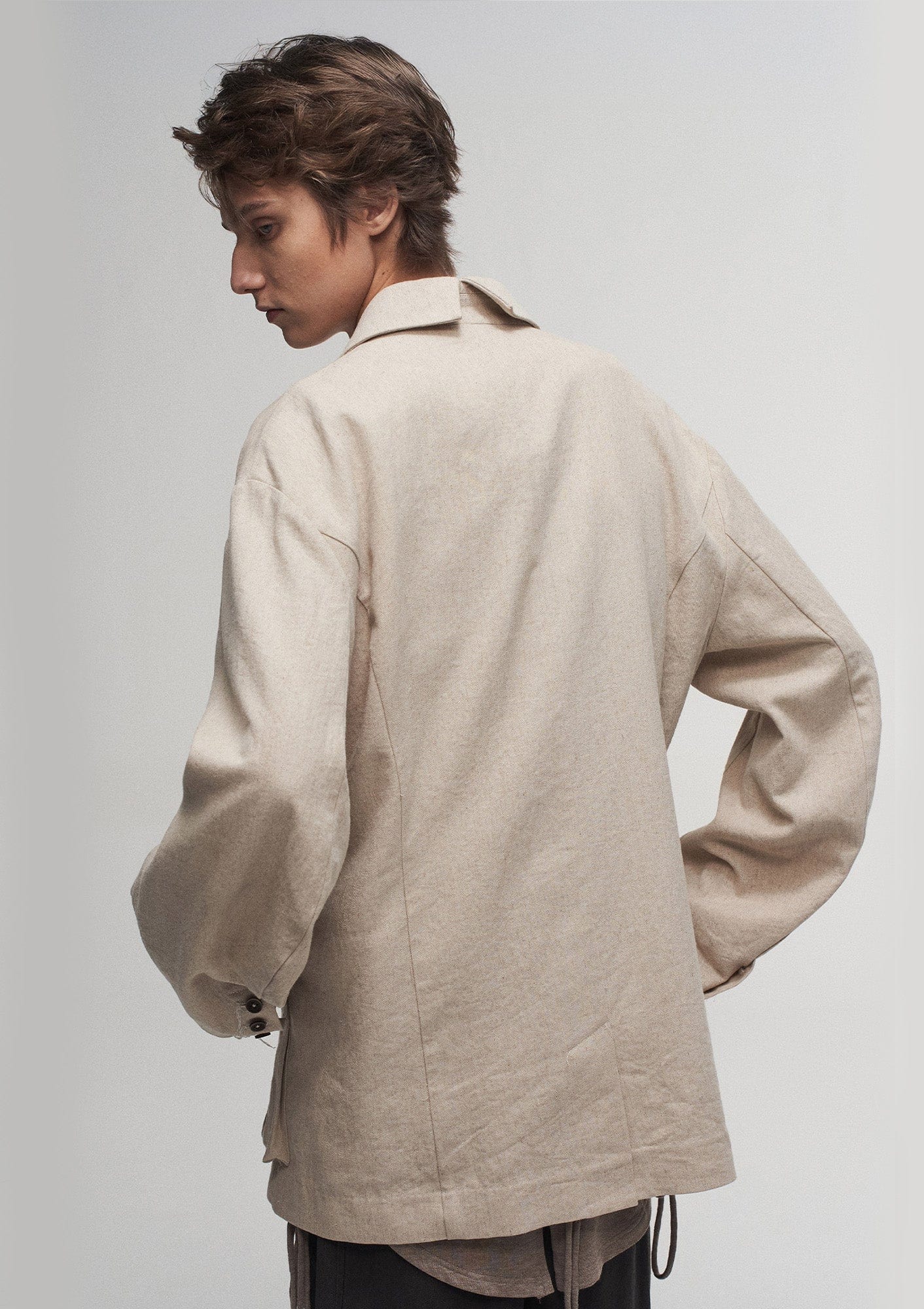 Ink Portrait Cotton-Linen Jacket