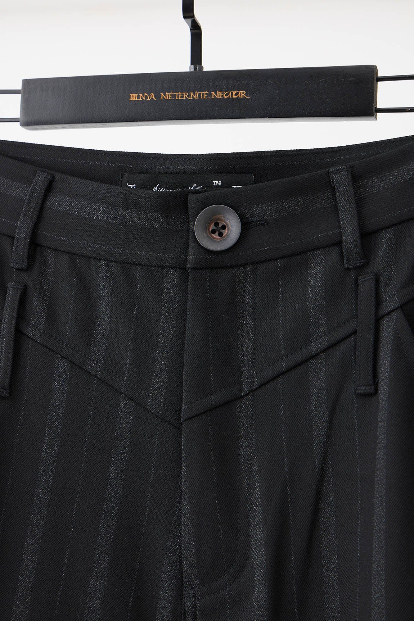Multi-Pocket Stripe Detachable-Leg Pants