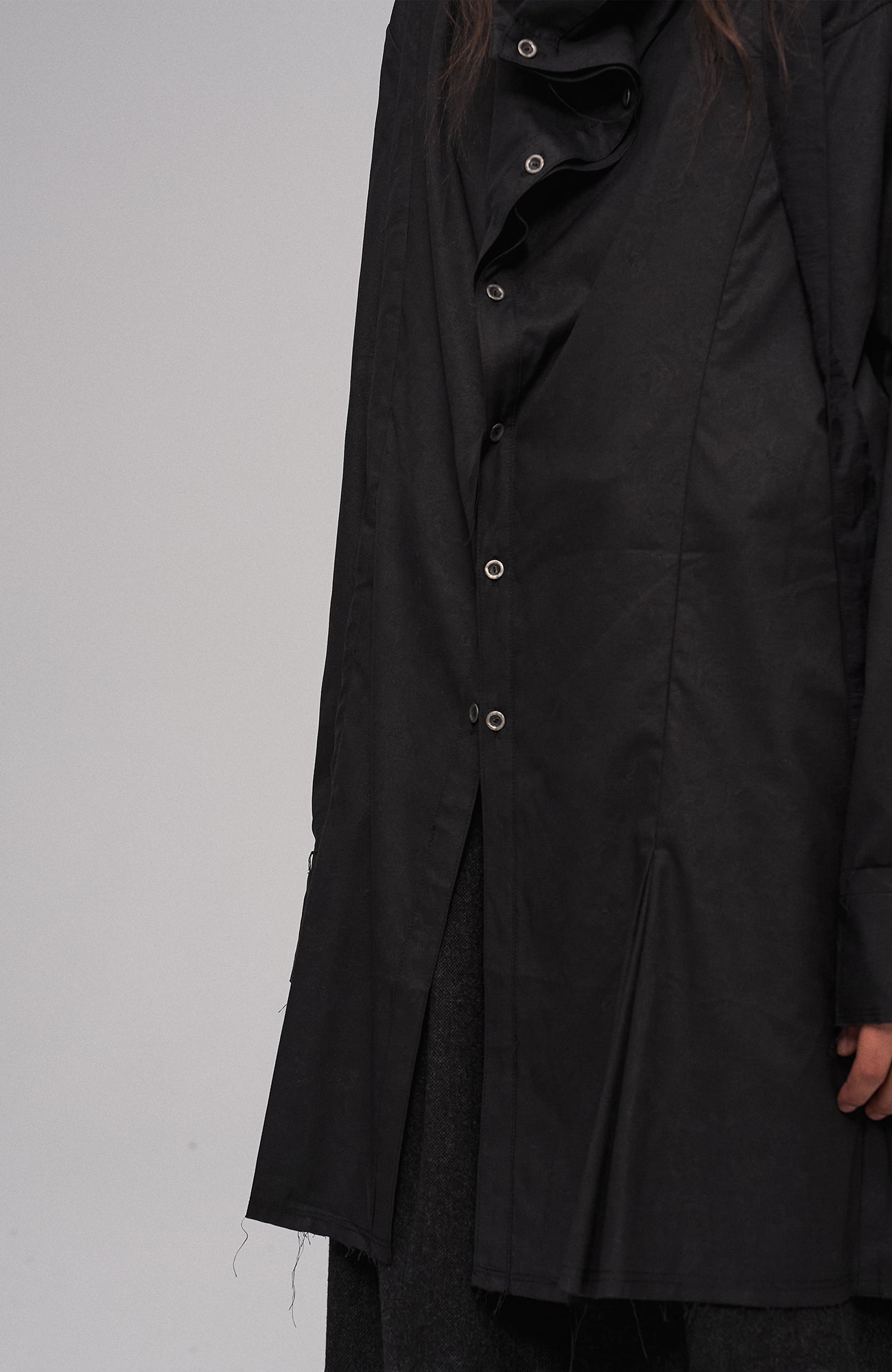 Asym Draped Raw-Edged Shirt