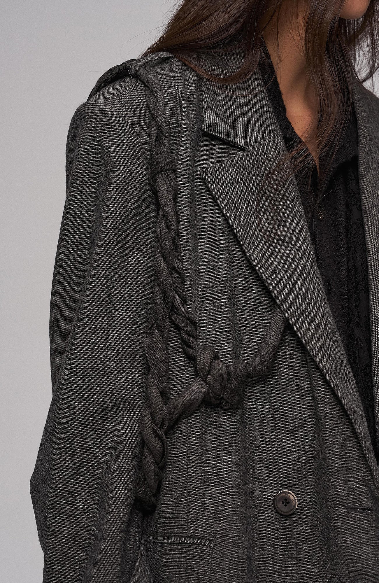 Rope Wrap Wool-Blend Suit Jacket