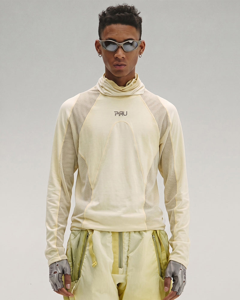 Wasteland Dirty Dye Mesh Technical Long Sleeve Top