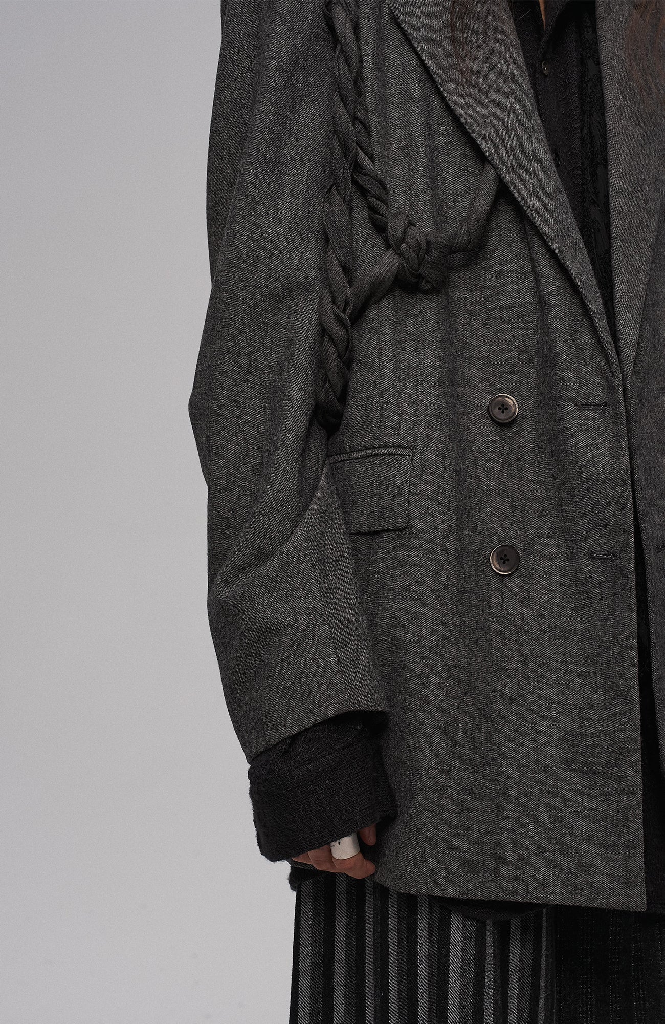 Rope Wrap Wool-Blend Suit Jacket