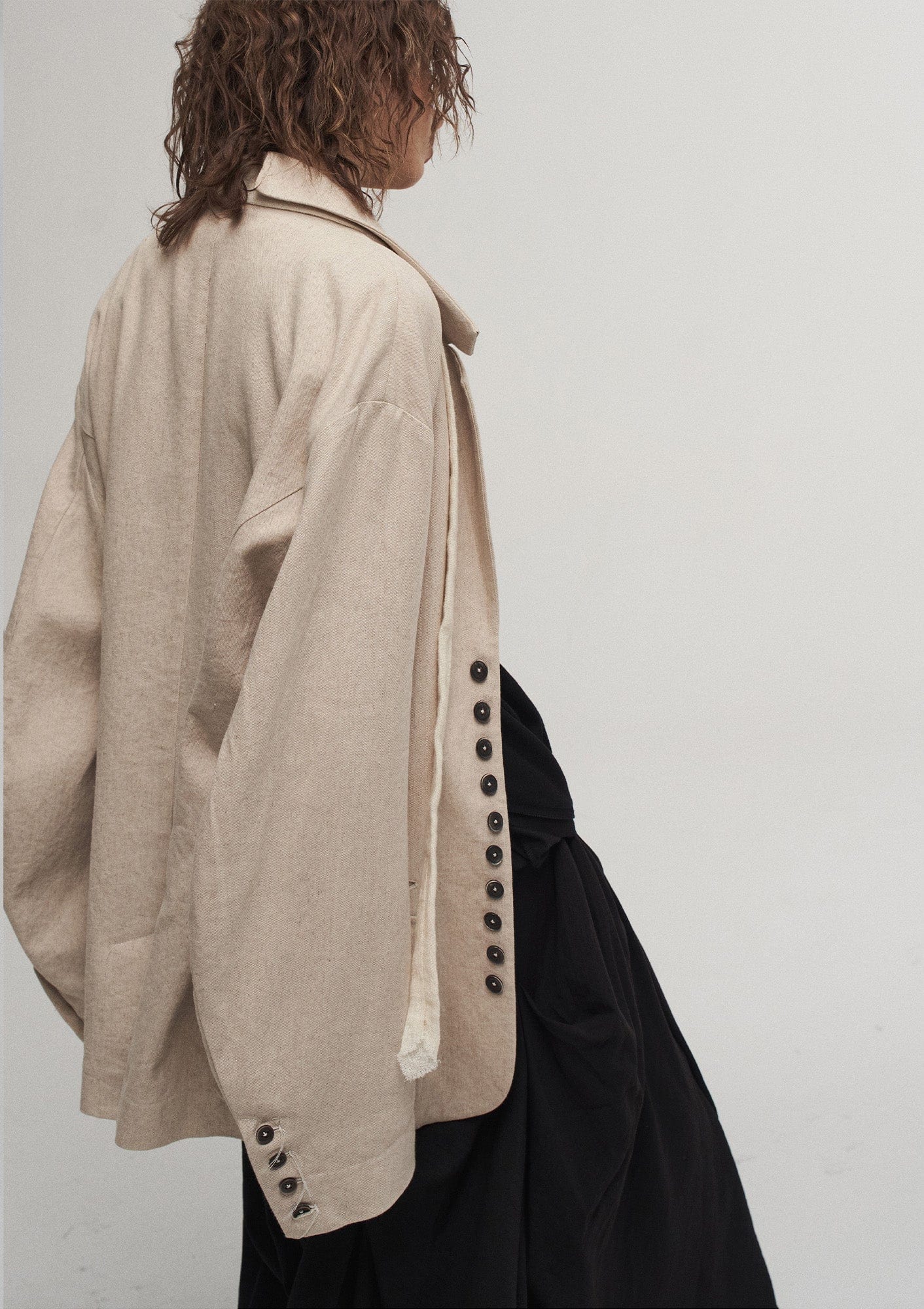 Ink Portrait Cotton-Linen Jacket