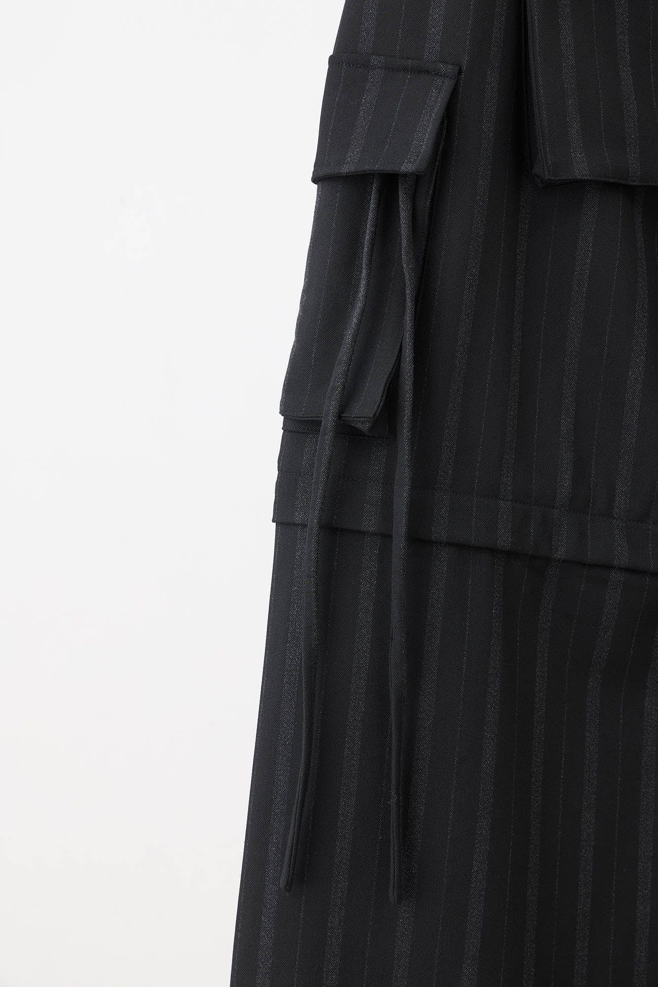 Multi-Pocket Stripe Detachable-Leg Pants