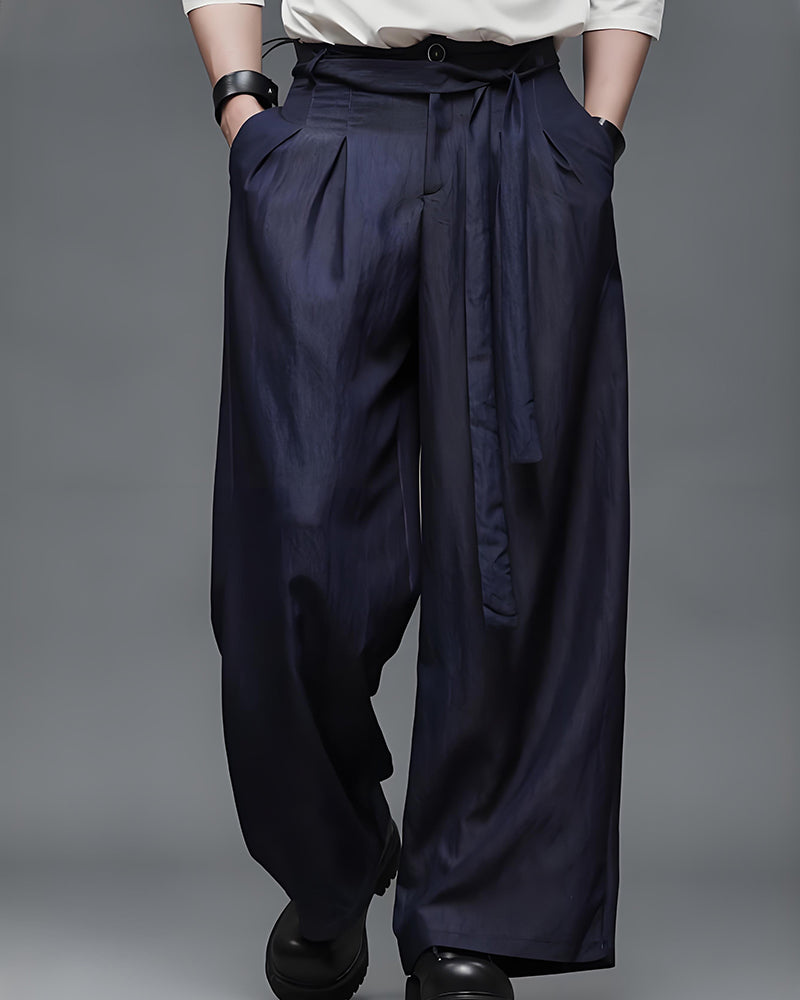 Minimalist Japanese Zen Wide-Leg Hakama Pants