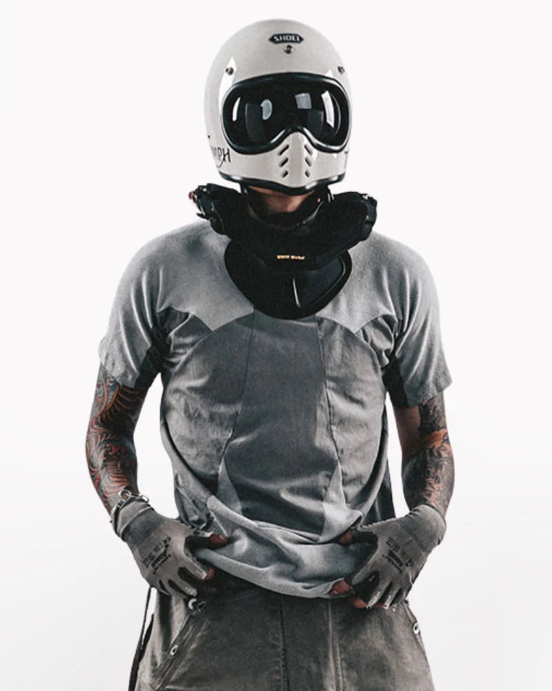Wasteland Wear 3D Patchwork Distressed Cotton T-Shirt