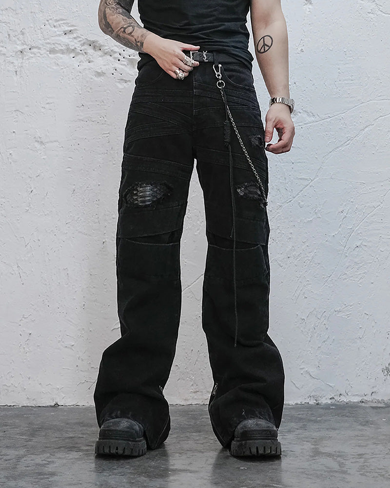 Serpent Skin Distressed Jeans