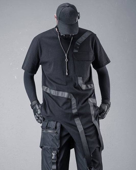 Darkwear Techwear Asymmetric Cargo T-Shirt