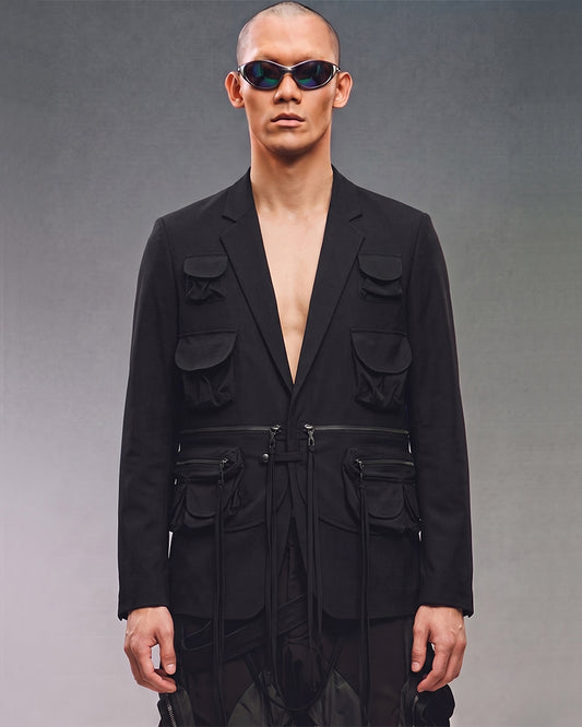 Dystopian Multi-Pocket Deconstructed Utility Blazer
