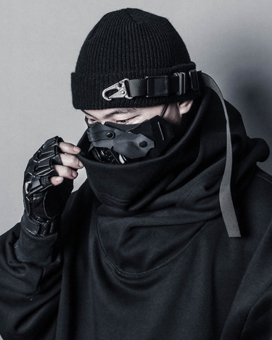 Techwear Buckle Strap Knit Beanie