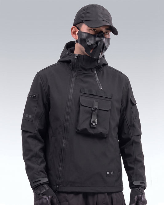 Techwear Hooded Tactical Cargo Jacket