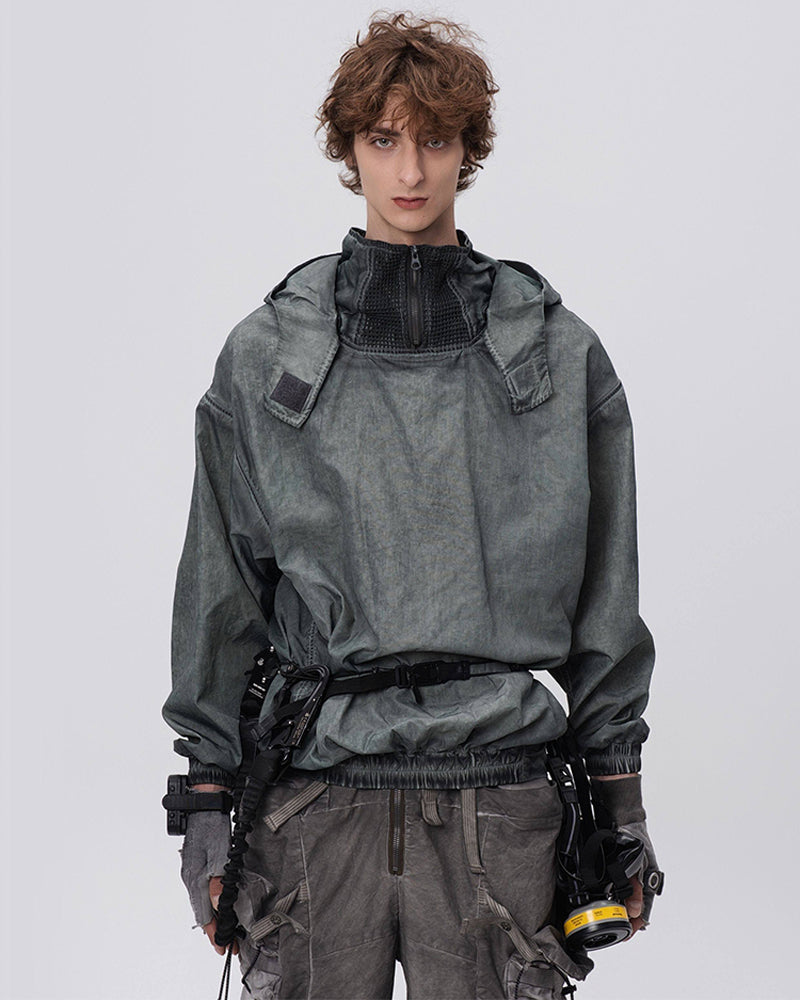 Wasteland Dye-Dirty Anorak Pullover Jacket