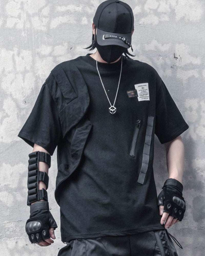 Techwear Functional Patchwork Cargo T-Shirt