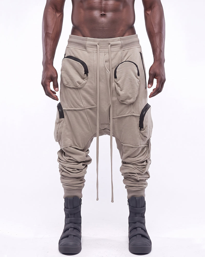 Post‑Apocalyptic Multi‑Zip Pocket Cargo Pants