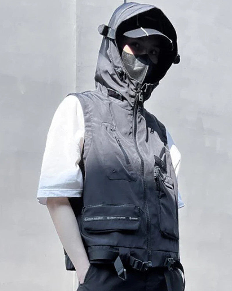 Functional Multi-Pocket Cargo Hooded Vest