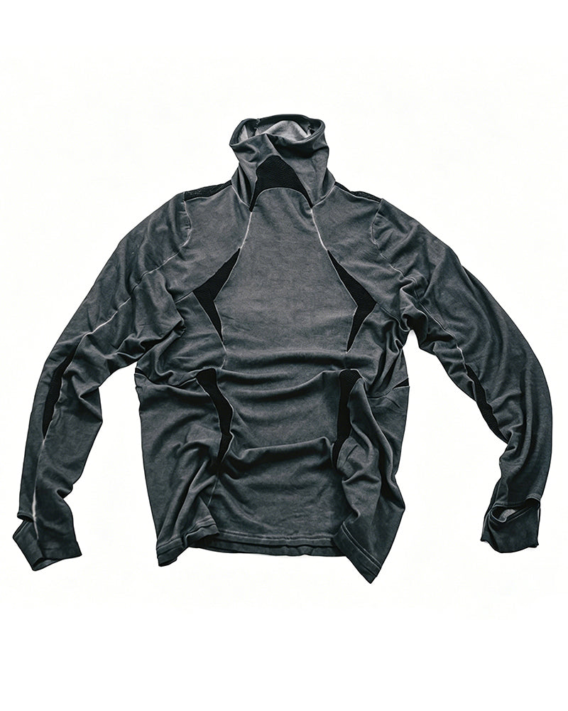 Post-Apocalyptic Mesh-Panelled Tactical Long-Sleeve Tee