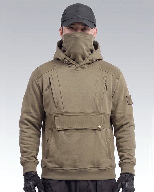 Tactical Multi-Pocket Mask Hoodie