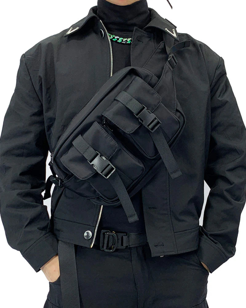 Techwear Multi-Pocket Chest Sling Bag
