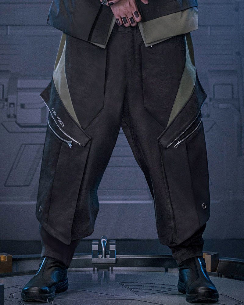 Cyberpunk Outfits Multi-Pocket Stacked Cargo Pants