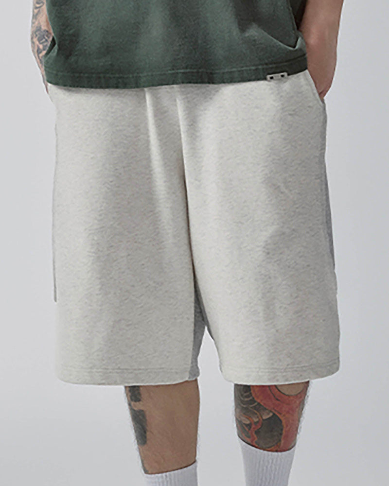 Curved Spliced Contrast Shorts
