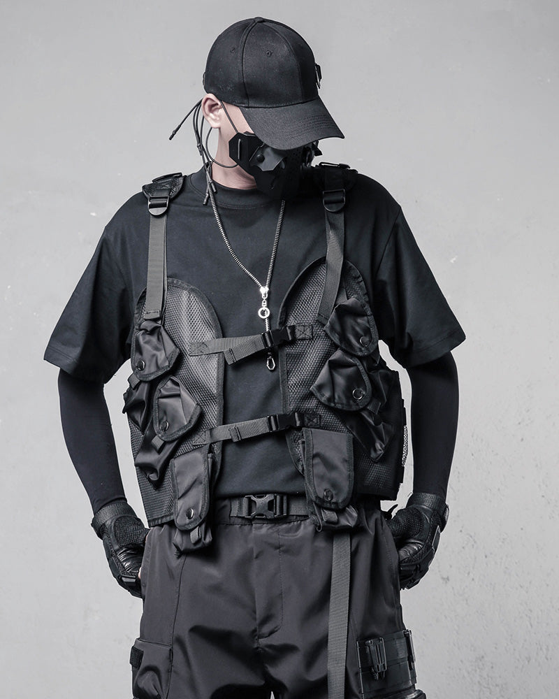 Techwear Mesh Multi-Pocket Tactical Vest