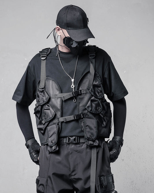 Techwear Mesh Multi-Pocket Tactical Vest