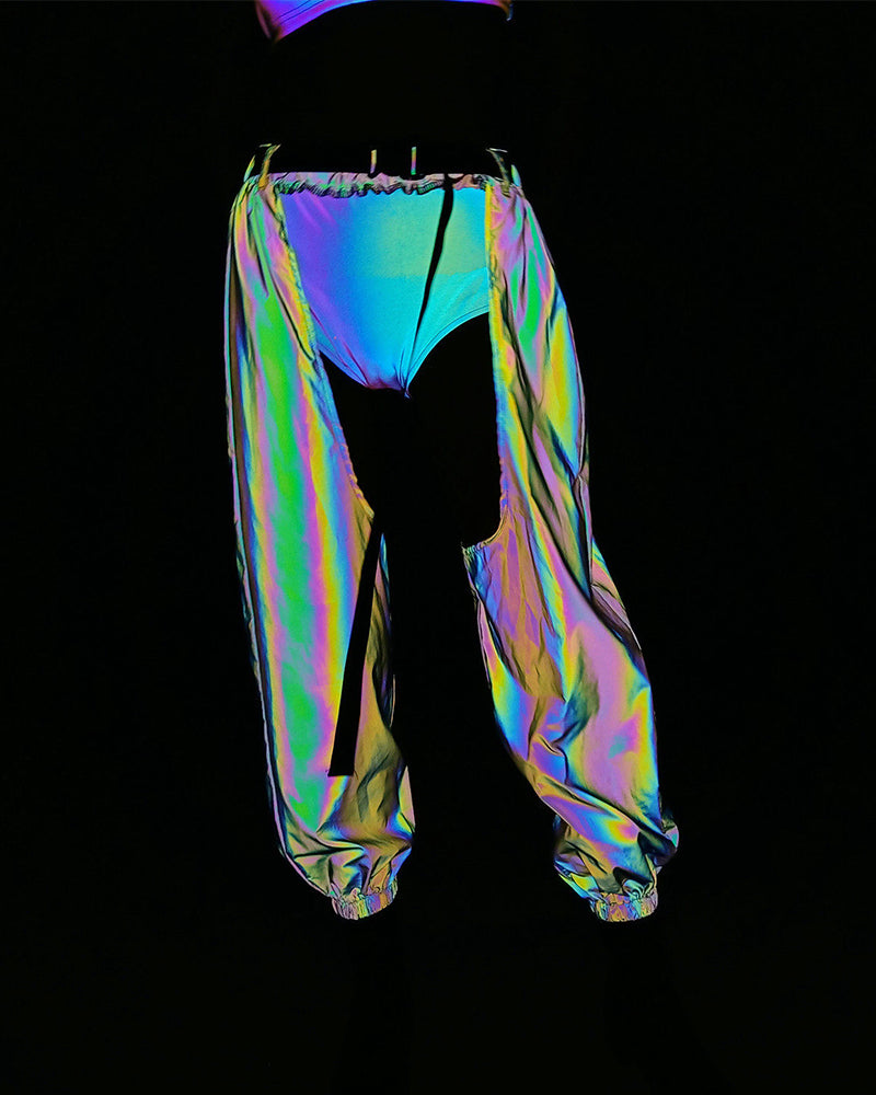 Laser Rave Reflective Open-Crotch Pants