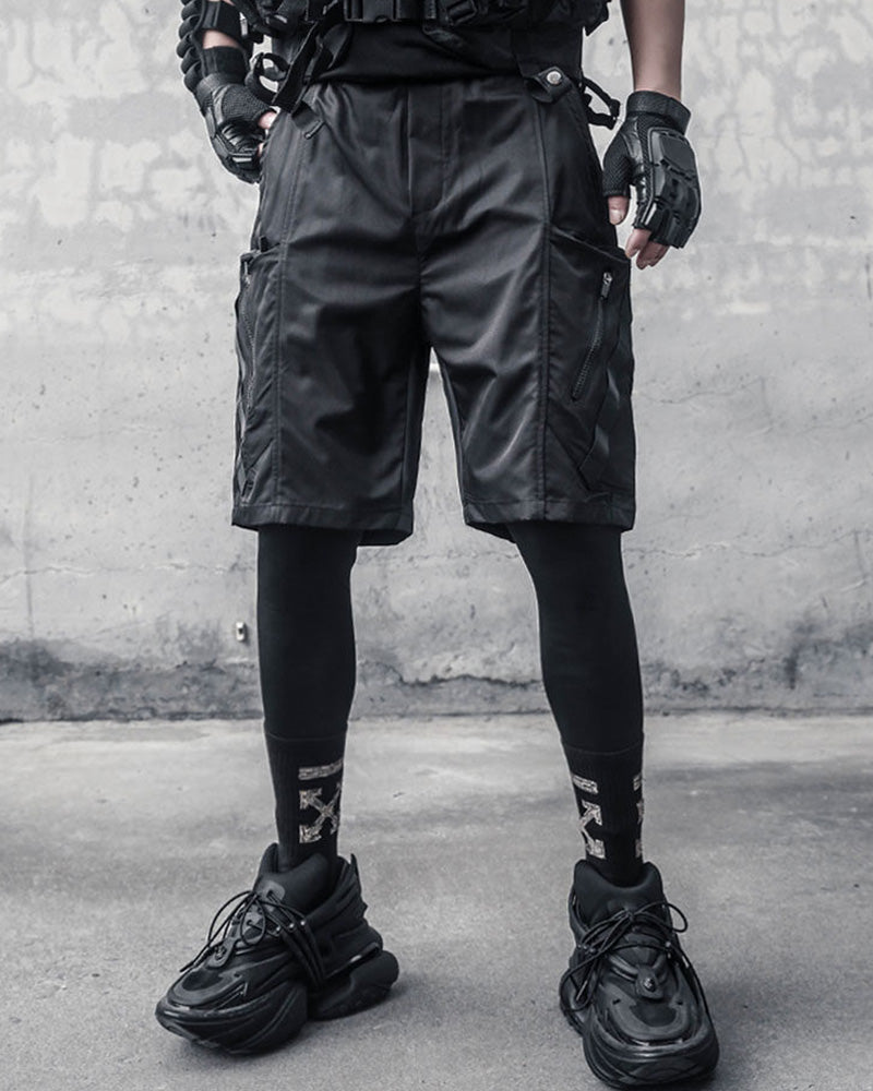Techwear Utility Zipper Cargo Shorts