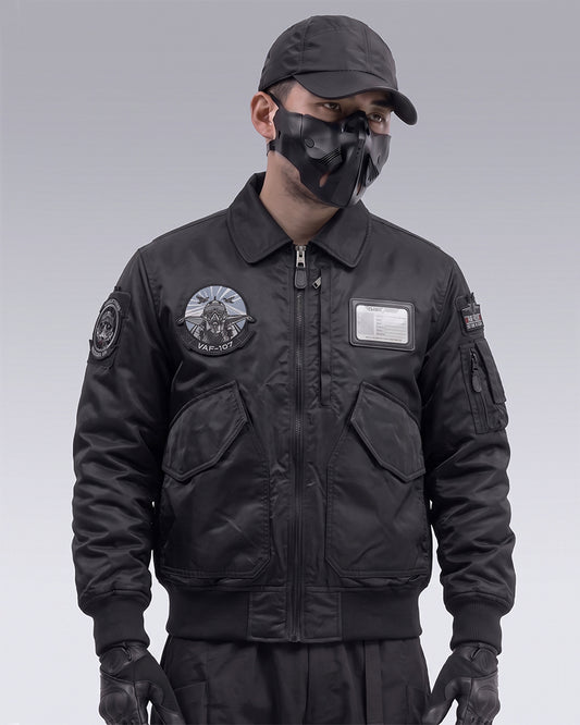 Futuristic Tactical Embroidered Patch Bomber Jacket