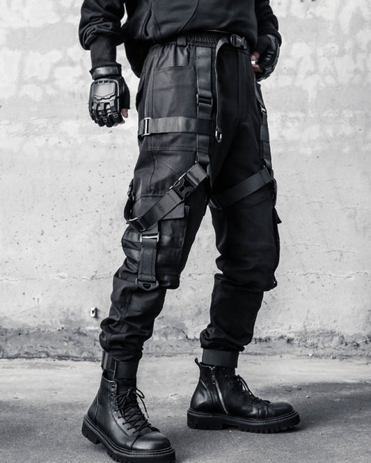 Functional Multi-Ribbon Buckle Cargo Pants