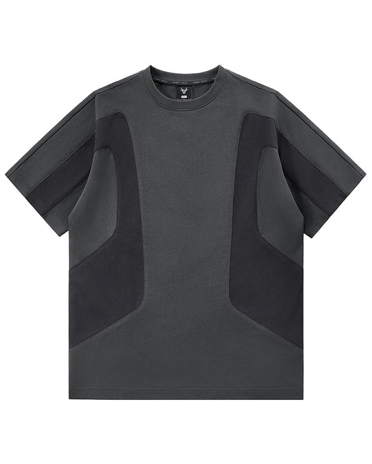 Techwear Panel Color-Block Short Sleeve T-Shirt