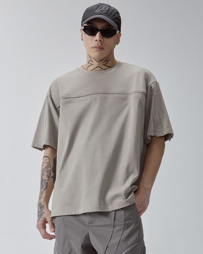 Minimalist Deconstructed Stitch Crewneck T-Shirt