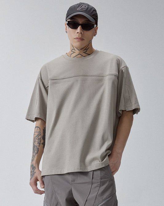 Minimalist Deconstructed Stitch Crewneck T-Shirt