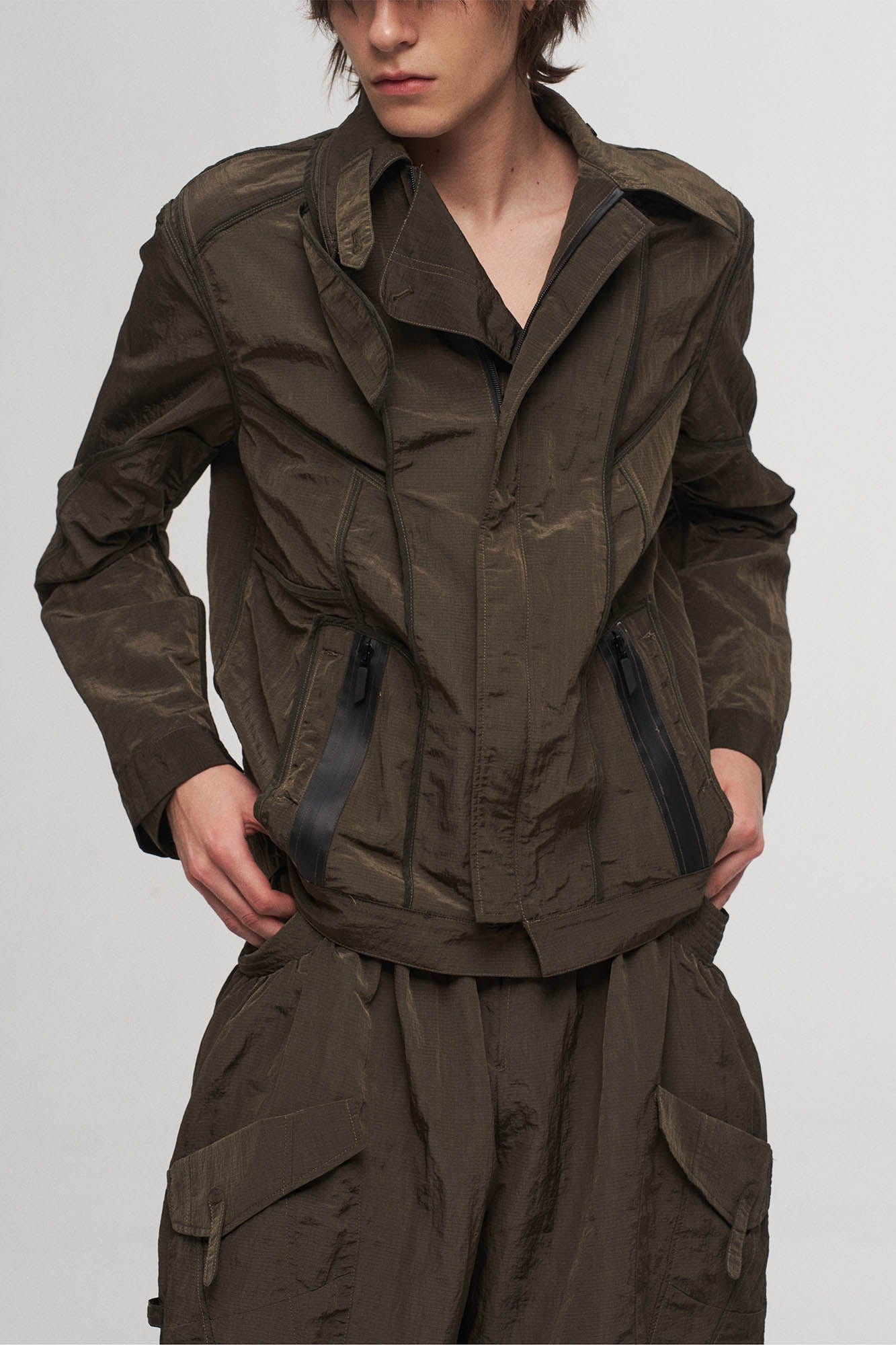 Utility Seam-Paneled Reversible Jacket