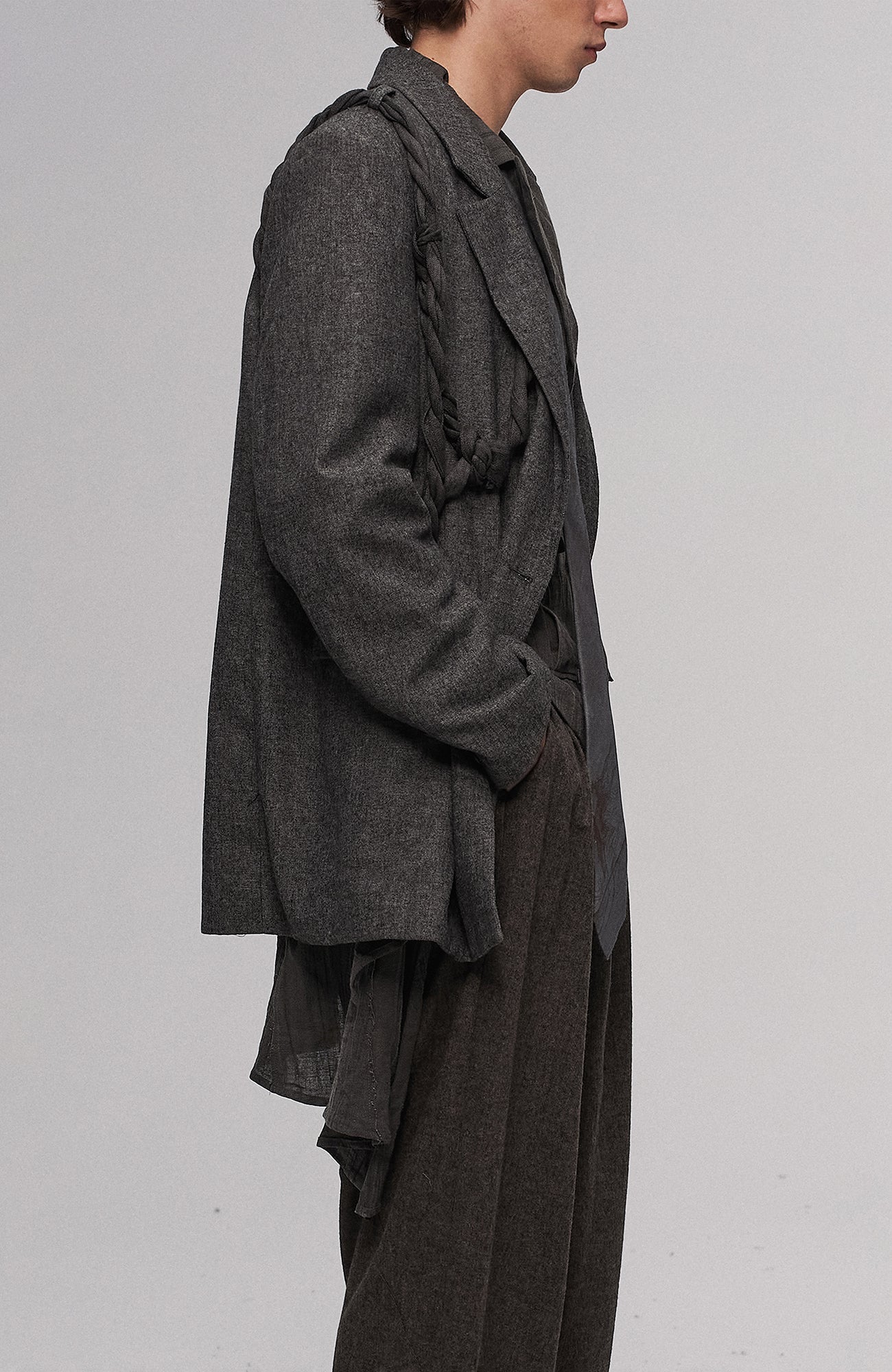 Rope Wrap Wool-Blend Suit Jacket