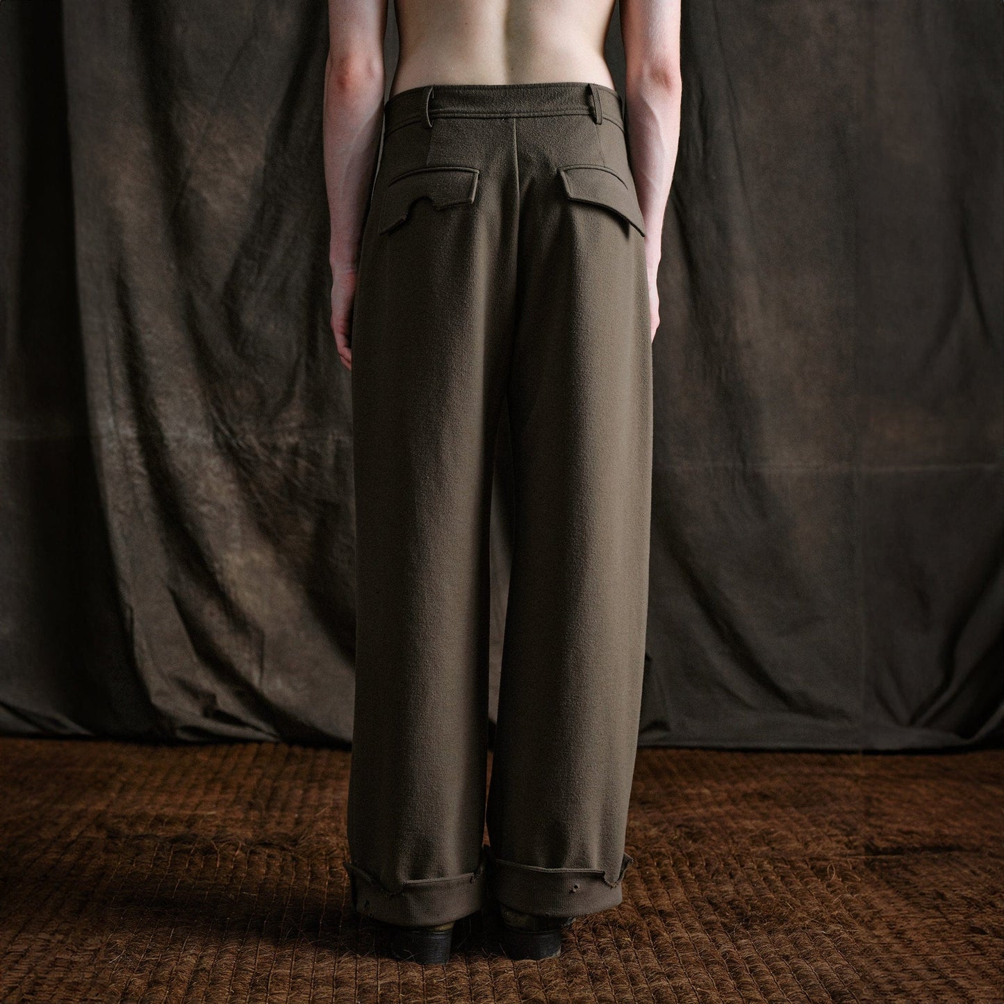 Distressed Hem Asymmetrical Fly Trousers