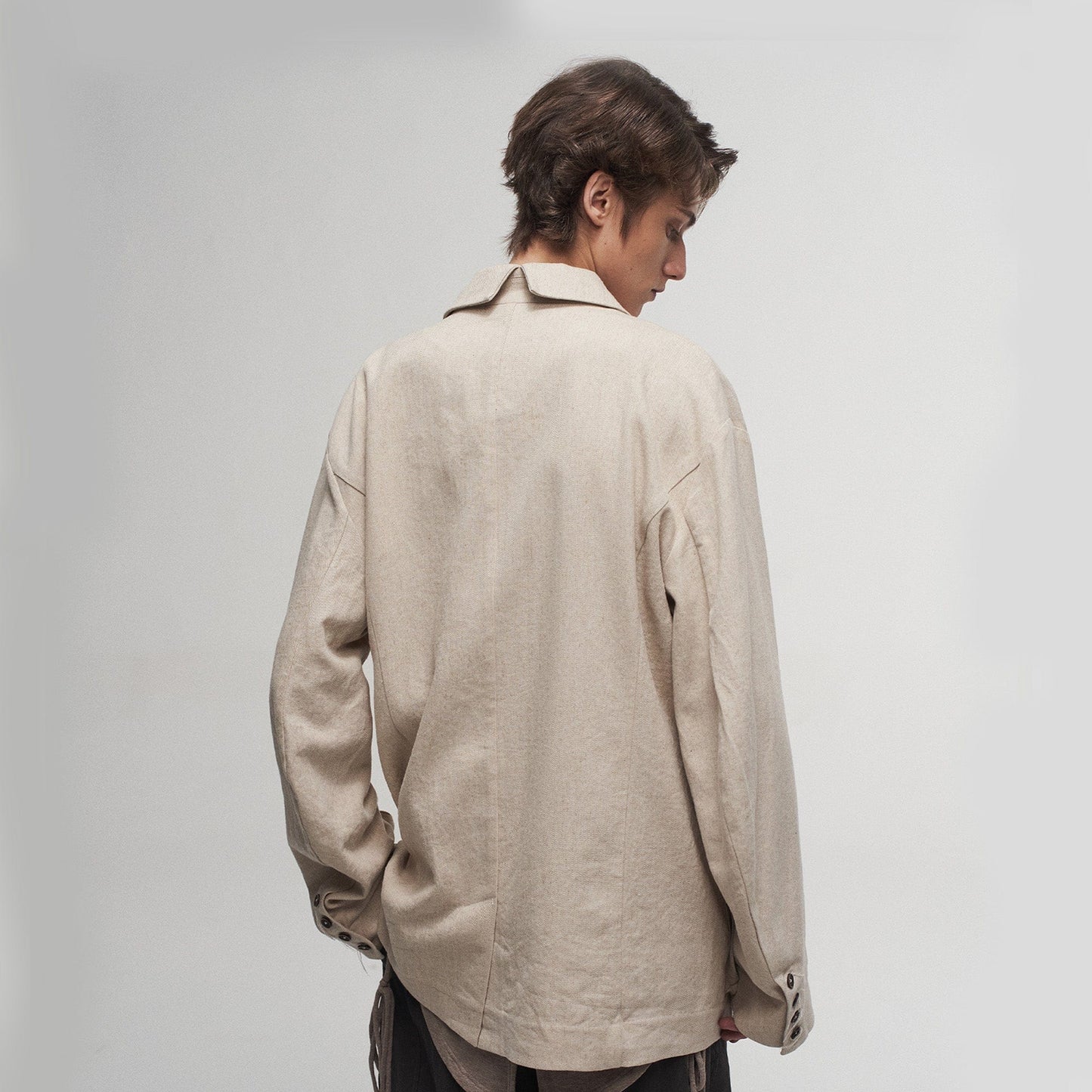 Ink Portrait Cotton-Linen Jacket