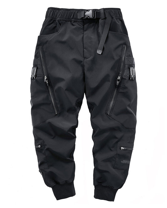 Techwear Black Zip Pocket Cargo Pants