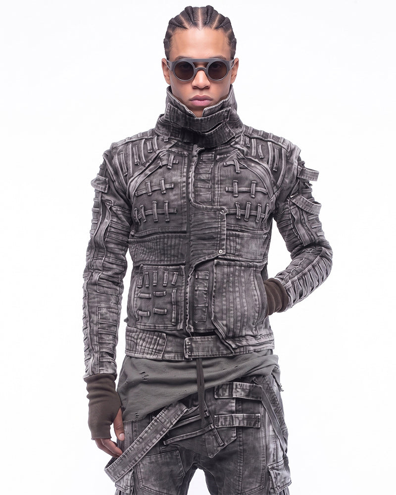 Wasteland Strap Distressed Washed Tactical Jacket