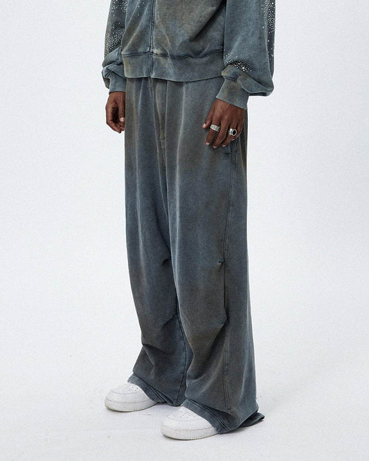 Distressed Crinkled Baggy Sweatpants