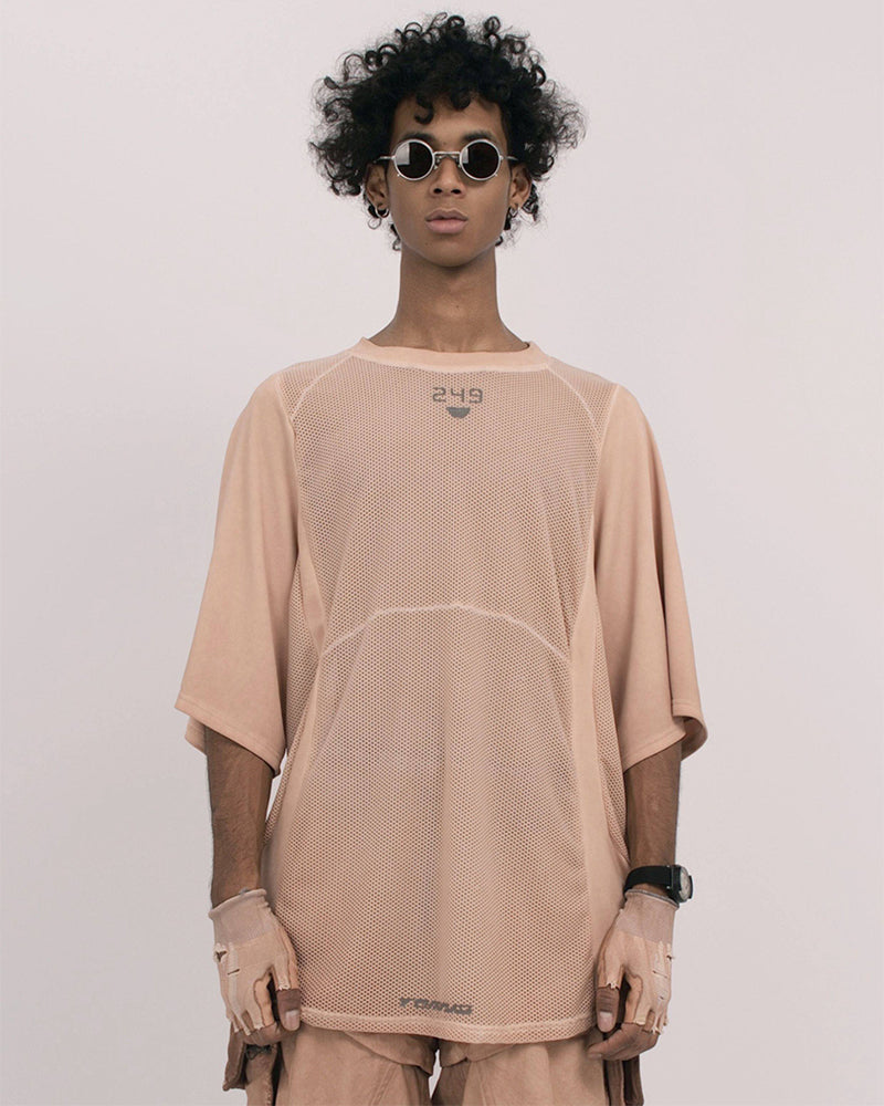 Techwear Mesh Panel Short-Sleeve T-Shirt