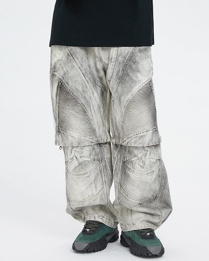 Distressed Detachable Parachute Pants