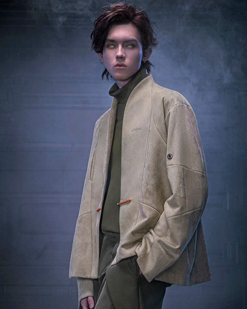 Cyberpunk Outfits Unisex Suede Minimalist Future Jacket
