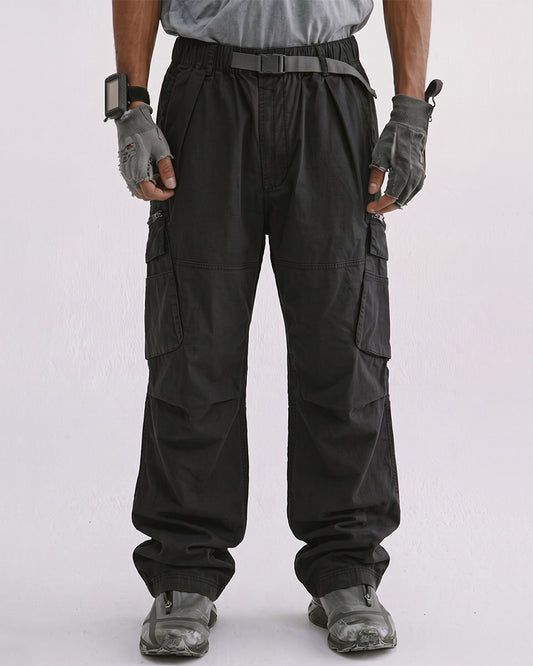 Zippered Multi‑Pocket Cargo Pants