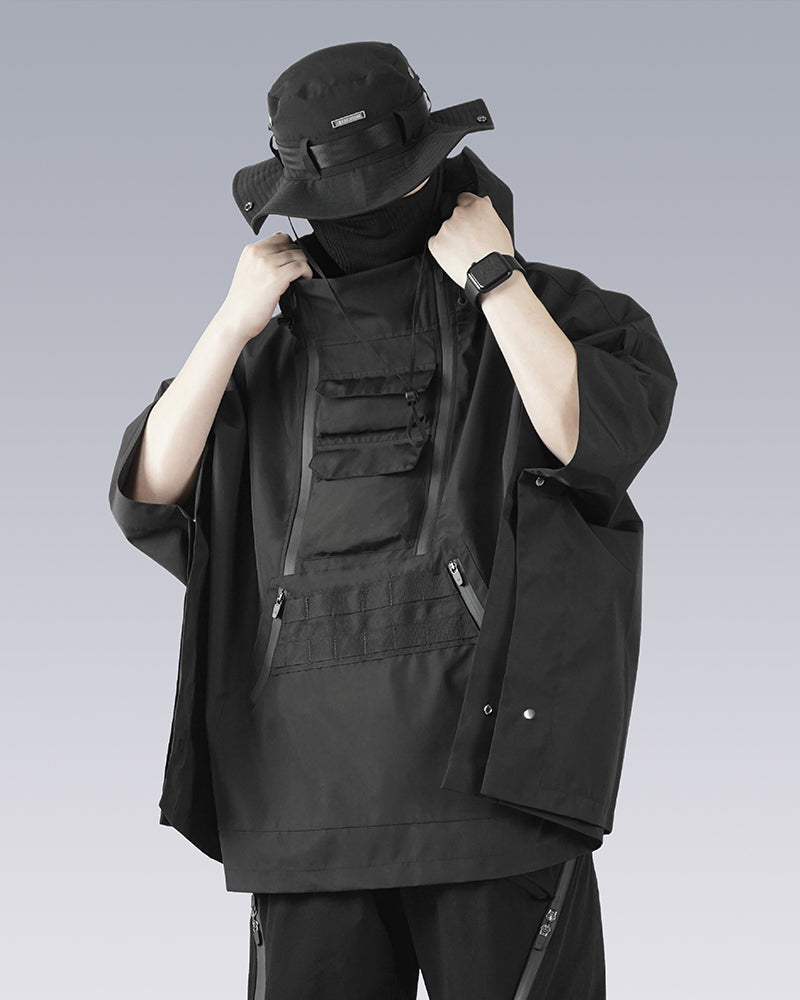 Three-Layer Waterproof Techwear Poncho Jacket