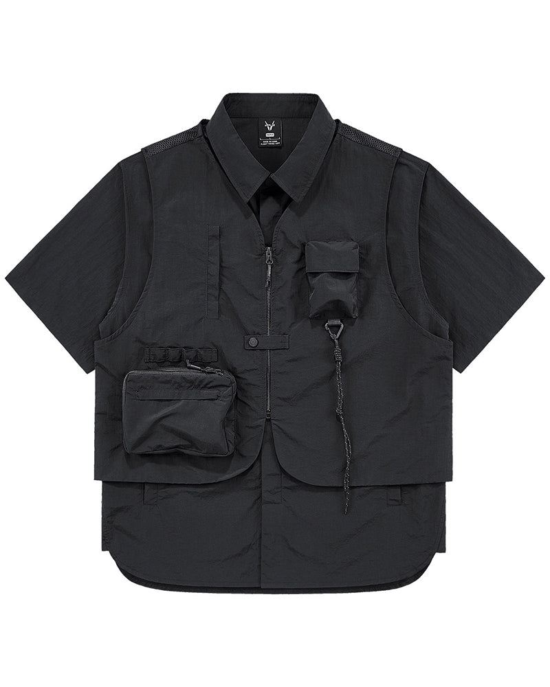 Functional Fake Two-Piece Short Sleeve Tech Shirt